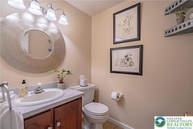 1514 Ravena St Unit Dd, Bethlehem City, PA 18015 - half bath featuring vanity, toilet, and tile patterned flooring