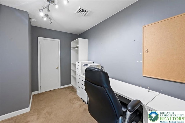215 N Laurel Ln, West Whiteland Township, PA 19341 - office area featuring light carpet and baseboards