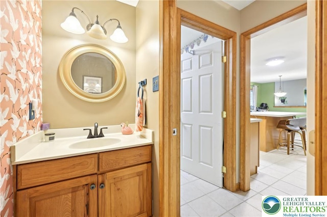 136 Outlook Ct, Middle Smithfield Twp, PA 18302 - bathroom with a sink and tile patterned floors