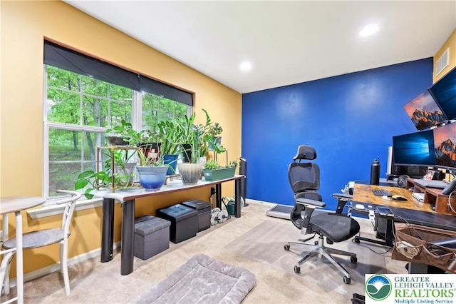 136 Outlook Ct, Middle Smithfield Twp, PA 18302 - office space featuring carpet flooring, recessed lighting, and baseboards
