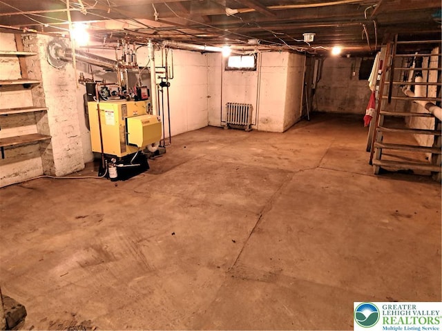466 Franklin Ave, Palmerton Borough, PA 18071 - unfinished below grade area featuring radiator heating unit