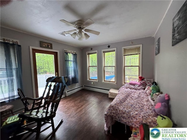 462 Plane St, Weatherly Boro, PA 18255 - office space featuring plenty of natural light, dark wood-type flooring, a ceiling fan, baseboard heating, and crown molding