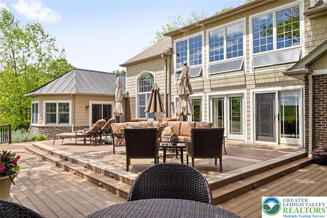 2965 Adams Way, Springfield Twp, PA 18077 - wooden deck with an outdoor living space