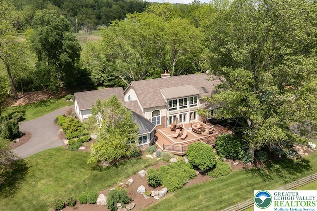 2965 Adams Way, Springfield Twp, PA 18077 - view from above of property with a heavily wooded area