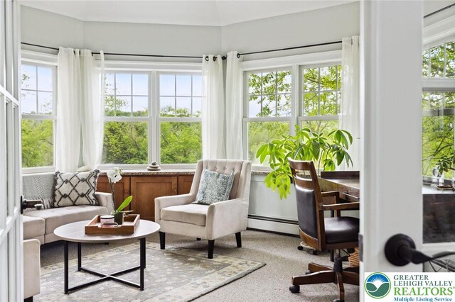2965 Adams Way, Springfield Twp, PA 18077 - sunroom / solarium featuring a baseboard heating unit