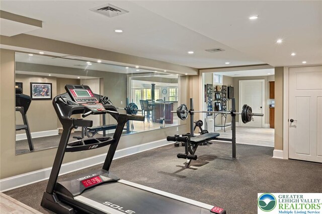 2965 Adams Way, Springfield Twp, PA 18077 - exercise room with baseboards and recessed lighting