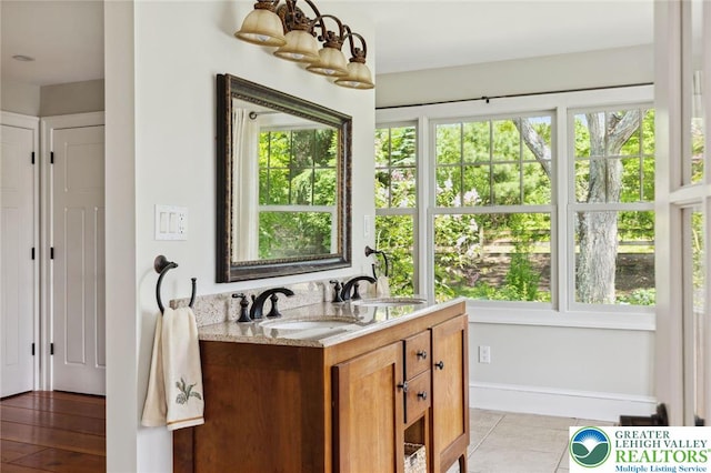 2965 Adams Way, Springfield Twp, PA 18077 - bathroom with double vanity and plenty of natural light