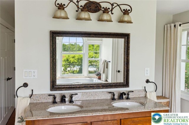 2965 Adams Way, Springfield Twp, PA 18077 - bathroom with plenty of natural light and double vanity
