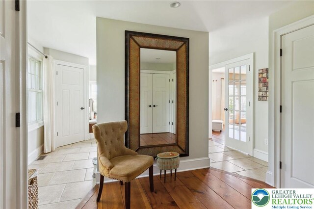 2965 Adams Way, Springfield Twp, PA 18077 - sitting room with baseboards, light wood-type flooring, and french doors