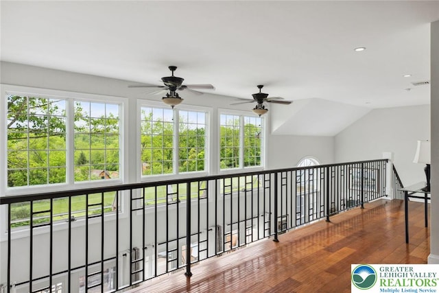 2965 Adams Way, Springfield Twp, PA 18077 - hallway featuring healthy amount of natural light, wood finished floors, and recessed lighting