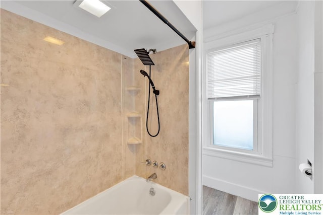 1123 Spruce St, Easton, PA 18042 - bathroom with shower / tub combination and wood finished floors