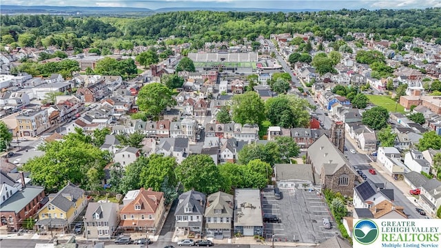 1123 Spruce St, Easton, PA 18042 - aerial overview of property's location featuring nearby suburban area