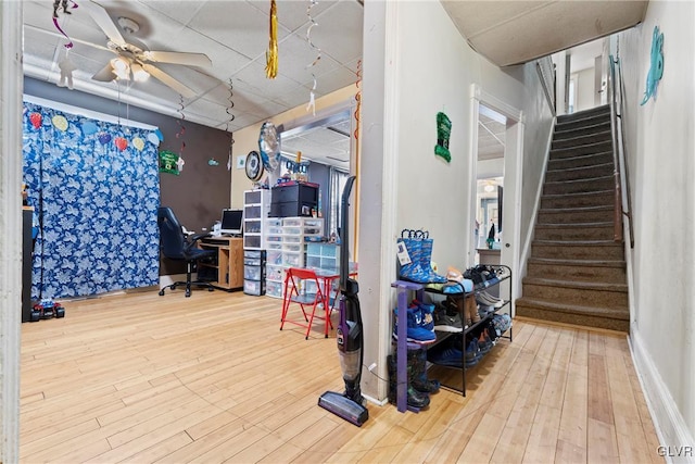 117 S 15th St, Wilson Borough, PA 18042 - office area featuring wood finished floors and a ceiling fan