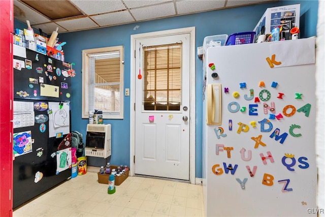 117 S 15th St, Wilson Borough, PA 18042 - interior space featuring heating unit, a paneled ceiling, and tile patterned floors