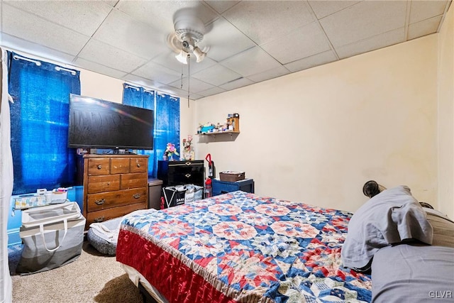117 S 15th St, Wilson Borough, PA 18042 - bedroom featuring a paneled ceiling, carpet, and a ceiling fan