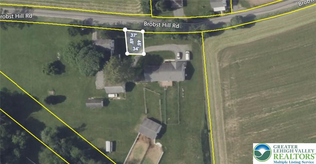 7866 Brobst Hill Rd, Lynn Twp, PA 18066 - aerial map of property and surrounding area featuring property parcel outlined