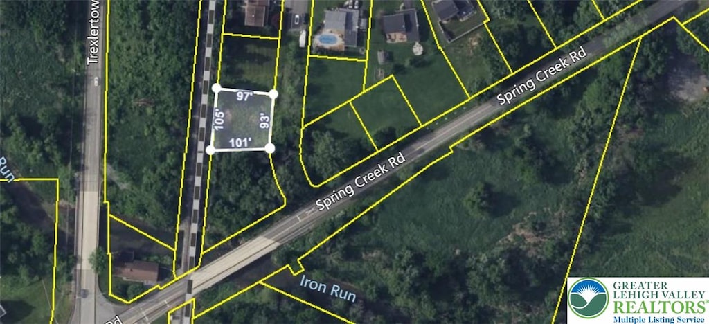 7687 Catalpa Dr, Lower Macungie Twp, PA 18062 - aerial view of property's location featuring property parcel outlined