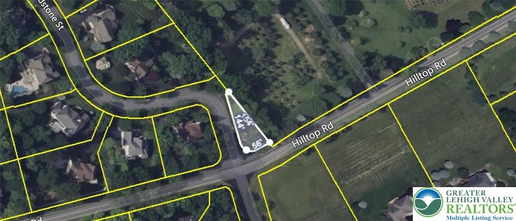 1656 Fieldstone St, Upper Macungie Twp, PA 18106 - aerial overview of property's location featuring property boundaries highlighted