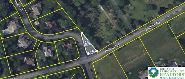 1656 Fieldstone St, Upper Macungie Twp, PA 18106 - aerial overview of property's location featuring property boundaries highlighted