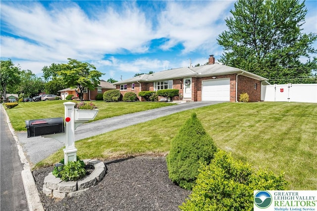 929 Webster Ave, Allentown City, PA 18103 - single story home featuring brick siding, a chimney, driveway, an attached garage, and a gate