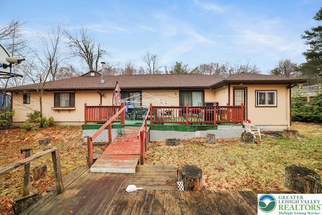 4754 Brentwood Dr, Tobyhanna Twp, PA 18466 - rear view of house featuring a deck