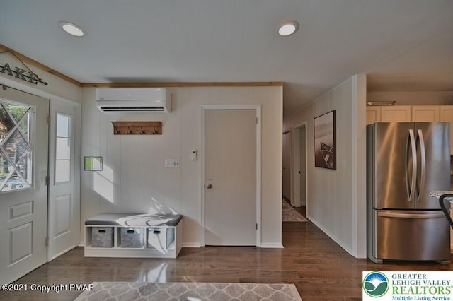 36 Maplewood Rd, Kidder Township S, PA 18624 - foyer with a wall mounted AC, wood finished floors, and recessed lighting