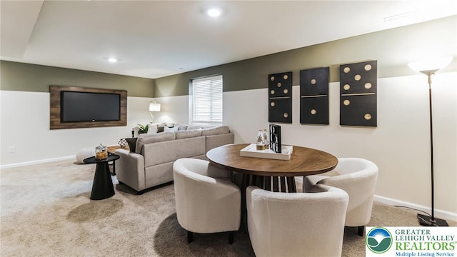 311 Knollwood Dr, Forks Twp, PA 18040 - carpeted dining area with baseboards and recessed lighting