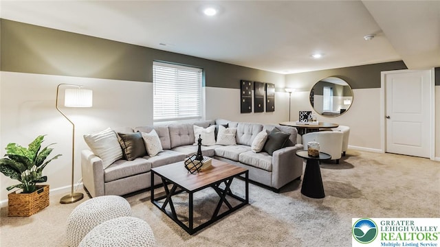 311 Knollwood Dr, Forks Twp, PA 18040 - living area featuring light colored carpet and baseboards