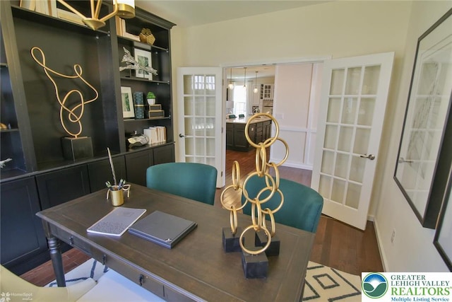 3420 Gentlewind Way Unit Ic 110, Emmaus Borough, PA 18049 - office with french doors and wood finished floors