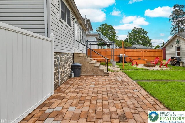 1116 Juniper St, Quakertown Boro, PA 18951 - view of patio / terrace with an outdoor fire pit and area for grilling