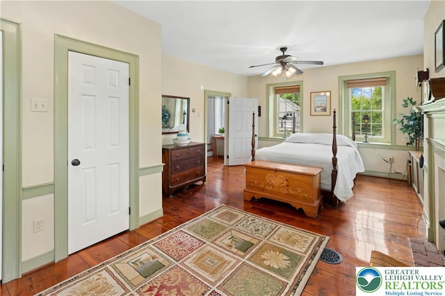 3139 Wilson Ave, Bethlehem Twp, PA 18020 - bedroom with wood-type flooring and a ceiling fan