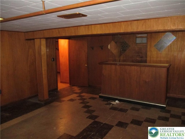 244 High St, Tatamy Borough, PA 18085 - finished below grade area featuring wood walls and tile patterned floors