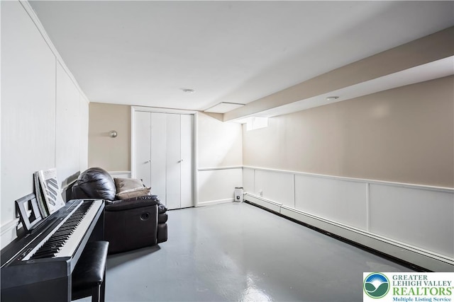 631 Main St, Tatamy Borough, PA 18085 - finished basement featuring baseboard heating