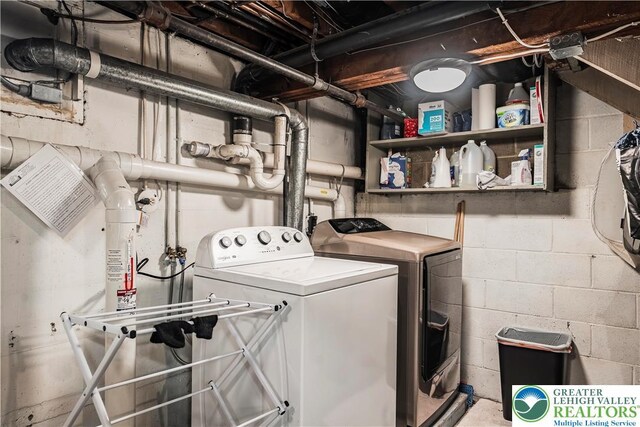 631 Main St, Tatamy Borough, PA 18085 - washroom with separate washer and dryer