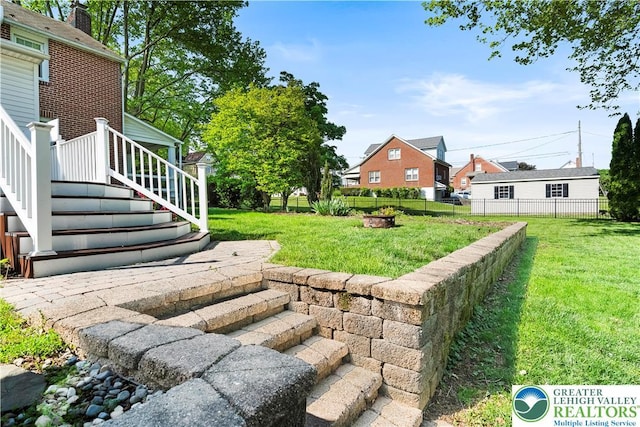631 Main St, Tatamy Borough, PA 18085 - view of yard with a residential view and stairway