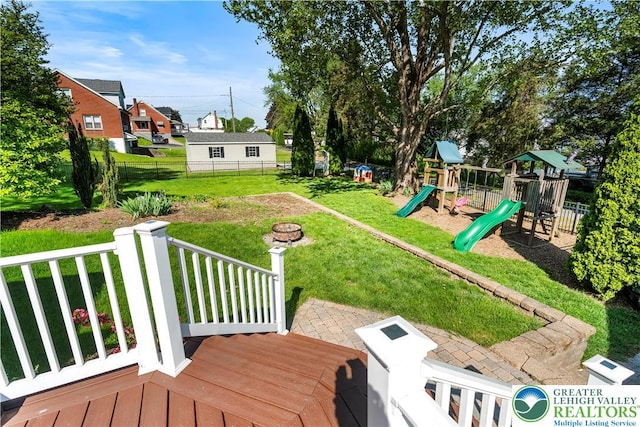 631 Main St, Tatamy Borough, PA 18085 - view of yard featuring a playground
