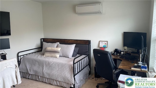 331 Minor St, Emmaus Borough, PA 18049 - bedroom with a wall unit AC, a desk, and carpet flooring