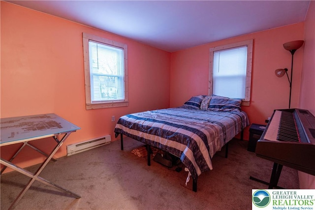 2107 3rd St, Bethlehem Twp, PA 18020 - carpeted bedroom with a baseboard heating unit