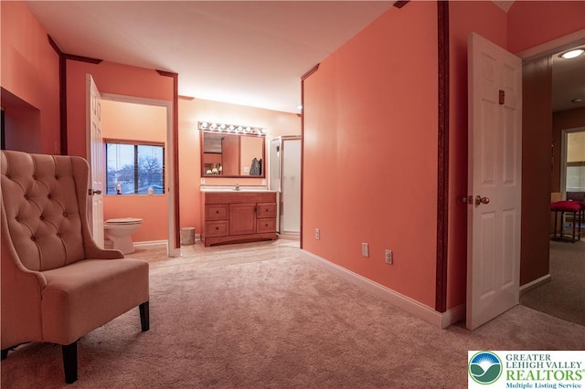 2107 3rd St, Bethlehem Twp, PA 18020 - sitting room featuring light carpet, baseboards, and recessed lighting