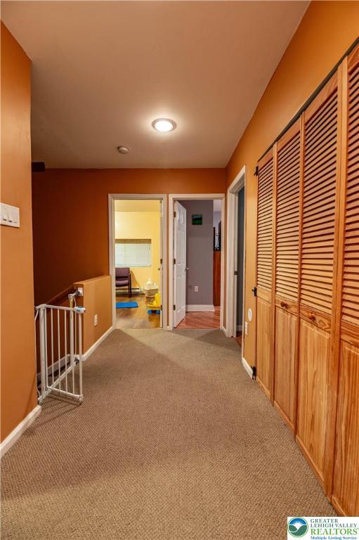 2107 3rd St, Bethlehem Twp, PA 18020 - corridor with light colored carpet, baseboards, and recessed lighting