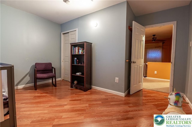 2107 3rd St, Bethlehem Twp, PA 18020 - living area featuring light wood-style floors and baseboards