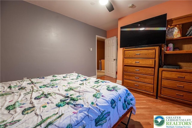 2107 3rd St, Bethlehem Twp, PA 18020 - bedroom featuring light wood-type flooring and ceiling fan