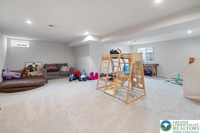 2585 Raya Way, Bethlehem Twp, PA 18045 - game room with carpet and recessed lighting