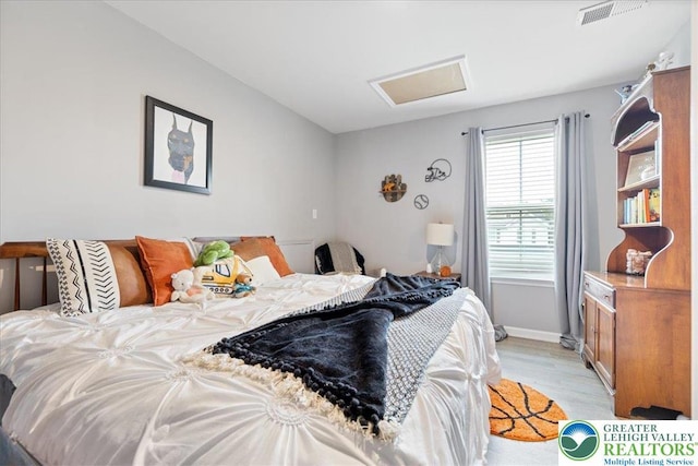 2585 Raya Way, Bethlehem Twp, PA 18045 - bedroom featuring attic access, light wood finished floors, and baseboards