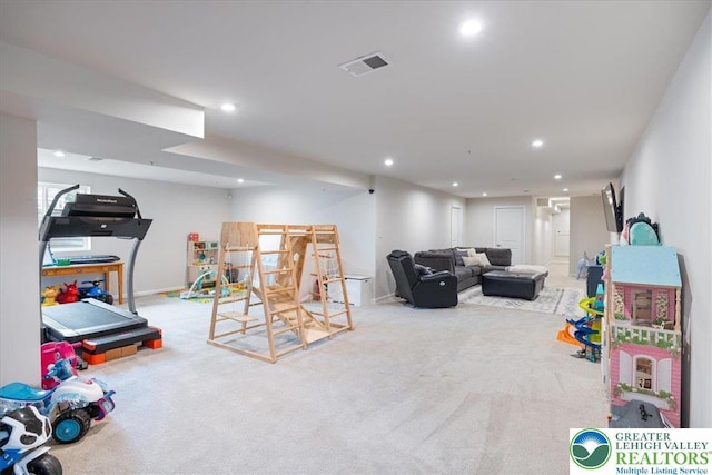 2585 Raya Way, Bethlehem Twp, PA 18045 - playroom with carpet floors, recessed lighting, and baseboards