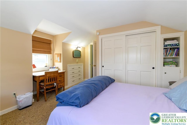 215 S 22nd St, Allentown City, PA 18104 - carpeted bedroom with vaulted ceiling and a closet