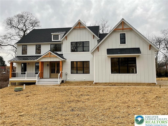 Blue Barn Rd Unit 1456, Upper Macungie Twp, PA 18104 - modern farmhouse style home featuring a standing seam roof, board and batten siding, and metal roof