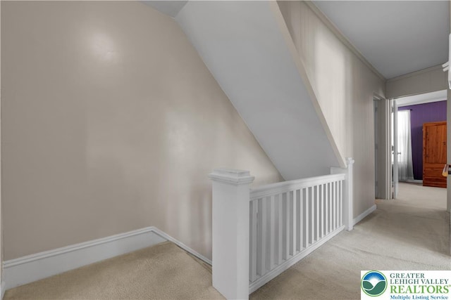 622 Scholl Ave, Salisbury Twp, PA 18015 - hallway featuring carpet and an upstairs landing
