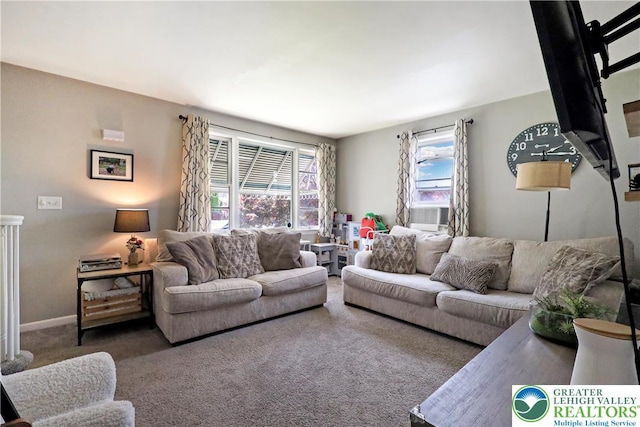 613 S Hoffert St, Fountain Hill Boro, PA 18015 - living room with healthy amount of natural light, carpet flooring, and cooling unit