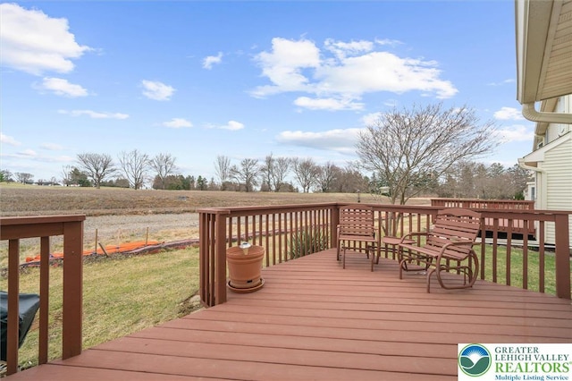 275 Ridings Cir, Macungie Borough, PA 18062 - wooden terrace with a lawn and a view of countryside